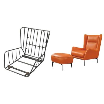 China Modern Modern Powder Coating Metal Sofa Chair Frame 10 Mm Steel Frame For Armchair With Stool for sale