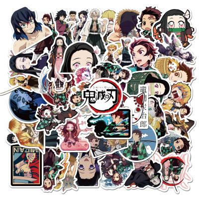 China 50Pcs Anime 50Pcs Ghost Blade Graffiti Sticker Laptop Luggage Waterproof Japanese Extinguished Guitar DTF Sticker UV Transfers for sale