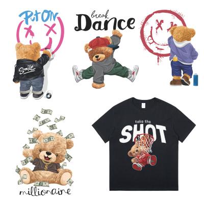 China Washable Cute Custom Heat Transfer DTF Label Solenoid T-shirt Sticker Design Plastic Transfer for sale