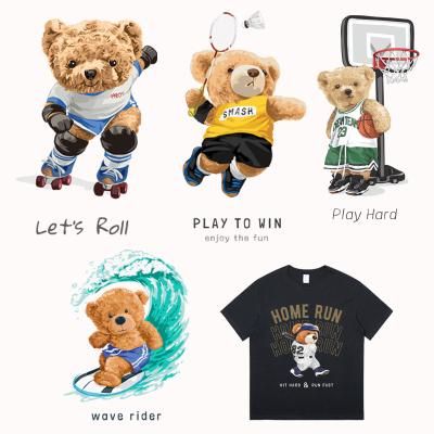 China Apparel Washable Heat Transfer Sports Support Sports Bear Diy Brand Sol Vinyl Film News Heat Transfer Plastic T-Shirt Sticker for sale