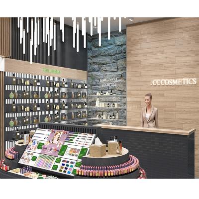 China Small Space Sustainable Cosmetic Store Design Destination Retail Kiosks Fixture Shop Fit-Out Shop For Health And Beauty Skin Care Item for sale