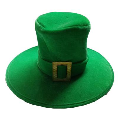 China Best Selling Comfortable Performance Stage Props High Top Ribbon Velvet Irish Festival Party Costume Hat for sale