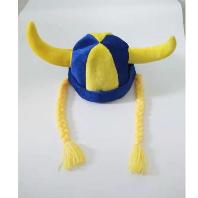 China Comfortable Quality Fans Horns Braided Hats Commemorate Cheering Props Worldcup Fans Decorated Hats for sale