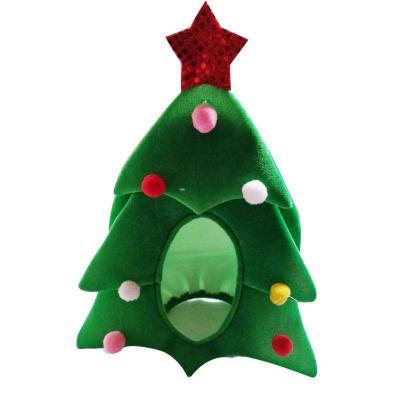 China Comfortable High Quality Hot Sale Carnival Christmas Party Hat Green Colored Ball Decoration Christmas Tree Hat for sale