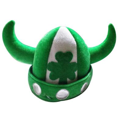 China Comfortable Hot Selling Universal Hat Ox Horn Carnival Hat Green Shamrock Shamrock Hat Men Women Foghorn Hat for sale