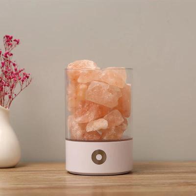 China USB Crystal Himalayan Salt Night Lamp Modern Night Light Rock Rose for sale