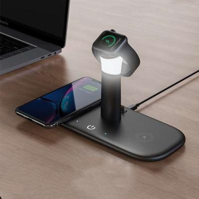 China Customizable Mobile Phone Charger Magic Wireless Lamp 3 In One Wireless Charger for sale