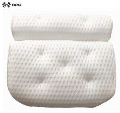 China Spa Bath Shoulder Neck Support BBCare Pillow and Bathtub Spa Pillow with 4D Air Mesh Technology and 7 Strong Suction Cups for sale