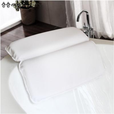 China BBCare Sustainable Spa Bath Pillow, 2 Panel Design Luxury Bathtub Pillows for Shoulder and Neck Support with 7 Suction Cups for sale