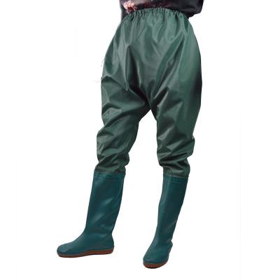 China 100% Waterproof Men's Fishing Waders PVC Knee High With Boots 100% Waterproof Fly Fishing Waders Breathable Waders for sale