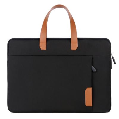 China Wholesale Waterproof Oxford High Quality Stain 15.6 Inch Laptop Briefcase Pu Shoulder Business Laptop Bag Plush Leather Lining Portable for sale