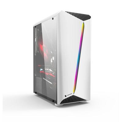 China With White Micro Fan Computer Atx Case Atx Tower Gaming Casing for sale