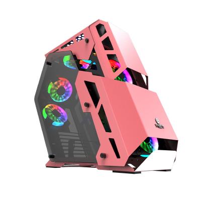 China With Case Wholesale Gamer Fan Tower ATX Computer Aluminum Casing for sale