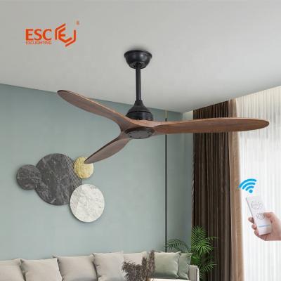 China No Wooden Ceiling Fan Light Smart Decorative Chandelier Ceiling Fan Modern Wooden Antique Wood Fandelier With Remote Control for sale