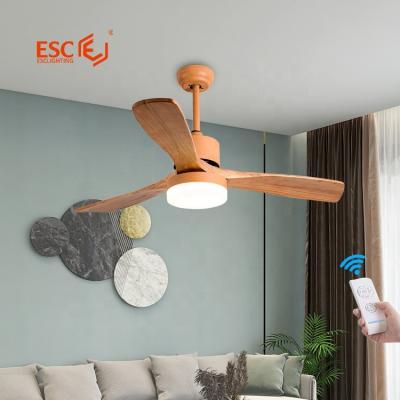 China With 220v lamp air electric fan ceiling light modern smart wooden remote chandelier with fan ceiling for sale