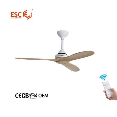 China No Lightweight Simple Home Electric Fan Low Noise Solid Wood 3 Speed ​​Remote Control White Ceiling Fan for sale