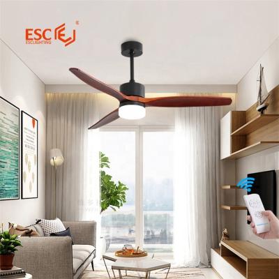 China With Light Hot Selling 52 Inch Solid Wood Ceiling Fan Remote Control Modern Decorative Ceiling Fan With Light And Remote for sale