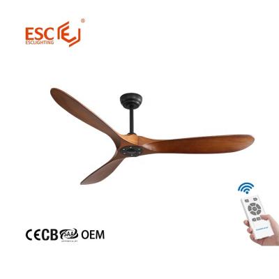 China No tuya light hot wifi vintage intelligence ceiling fan remote control 60 inch wooden fan in the ceiling for sale