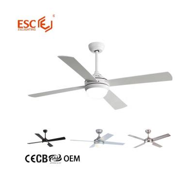 China With Light Hot Sale 48 Inch Remote White Silent Electric Ceiling Fan Plywood Blades Led Ceiling Lamp With Fan for sale