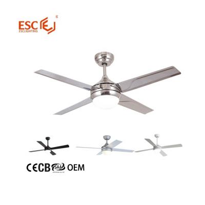 China With Price 52 Inch Light Indoor Ceiling Fan National 3 Speed ​​Metal Blade Ceiling Fans With Lights Remote Control for sale