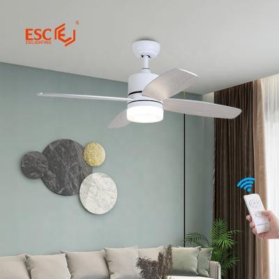 China With OEM ODM Bed Room Restaurant Ceiling Fan Propeller Speed ​​Plywood Light Remote White Blades The 3 48 Inch Fan Ceiling Light for sale