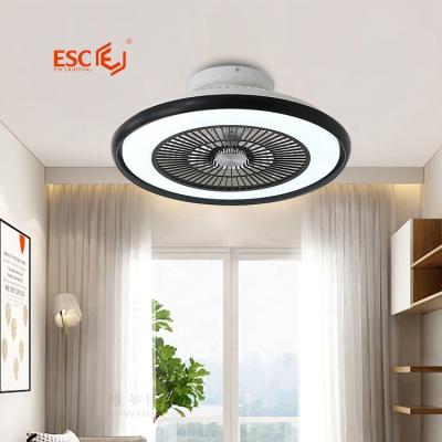 China With Light Natural Wind 22 Inch 4 Blades Motor 3 Speed ​​Lamp Copper Ceiling Fan With Hidden Blades for sale