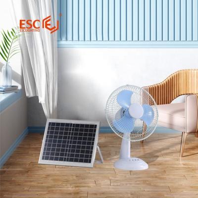 China Solar Powered Battery 15w 12 Speed ​​Rechargeable Electric Fan Indoor Table Fan Adjustable 3 Inches for sale