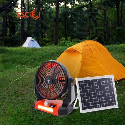 China With Price 5200mAh 5W Light Multifunction Portable Fan 3 Speed ​​Mini Solar Rechargeable Solar Fan With Panel for sale