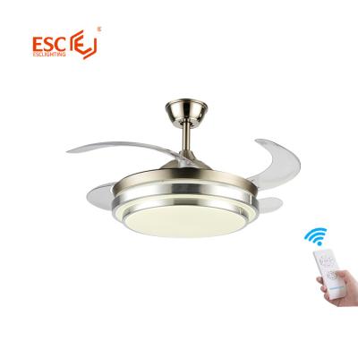 China Modern Hot Sale AC Motor Ceiling Fan Dimmable 42 Invisible Pure Copper Silver Remote Control Invisible for sale