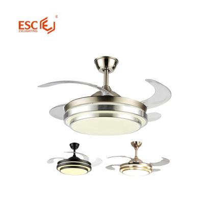 China Modern Hot Selling Silver Metal Ceiling Fan With 6 Gears Modern Light Invisible Remote Control 42 Inch Ceiling Fan Light for sale