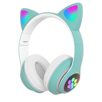 China Newest Comfortable Cat Ear Studio Gamer Headphone Foldable Wireless Over-Ear Kids Mobile Wearing Headphones for sale