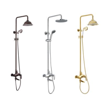 China With Mixer Brass Shower Sliding Bar Shower Faucet Good Quality Bath Bathroom Shower Faucet Set Solid Brass for sale