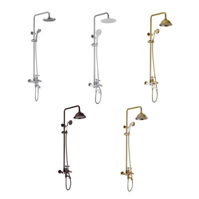 China With Slide Bar Wholesale Luxury Gold Bathroom Brass Shower Faucet for sale