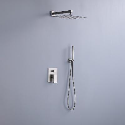 China Without Slide Bar New Design Bathroom Shower Hot And Cold Mixer Set In Wall Mounted Rain Hidden Shower Set for sale