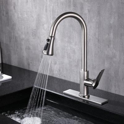 China Sense faucets thickened sealing ring rubinetto stainless steel pull faucet black kitchen sink faucet for sale