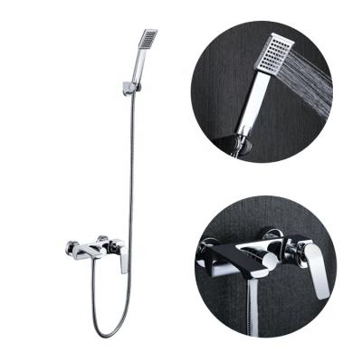 China Metered Faucets Brass Shower Sanitary Ware Set Brass Chrome Bathtub Faucet for sale