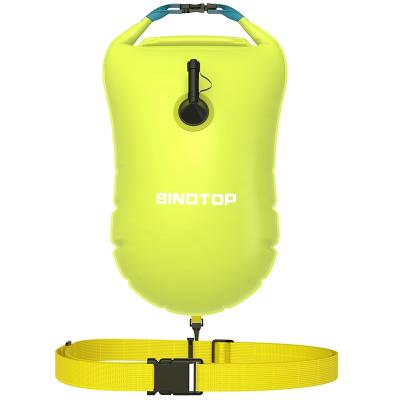 China OEM Swim Beacon Big Kids Beach Open Water Swim Beacon PVC Tow Float Waterproof Neon Green Waterproof Swim Buoy Safe Bag for sale