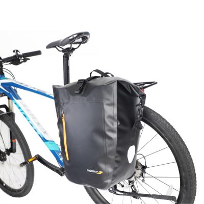 China Factory Wholesale Folding Mountain Outdoor Travel 25L Waterproof Bike Rear Seat Trunk Bag Waterproof Bicycle Pannier Bag for sale