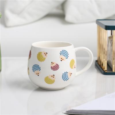 China Viable Creative Cute Animal Pattern Personalized Porcelain Coffee Cup Personalized White Ceramic Mug for sale