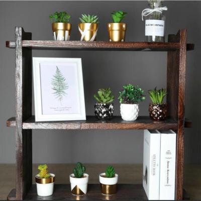 China Modern Home Decor Wholesale Small Size Cheap Artificial Plant With Metal Flower Pot for sale