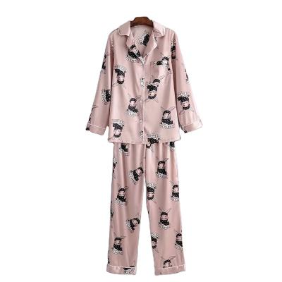 China Wholesale High Quality Custom Made Breathable Satin Pajamas Plus Size Women's Sleepwear Pj Set for sale