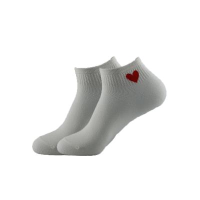 China Sporty by creating your own custom socks with Logo Combed Cotton Love Heart pattern casual low cut ankle socks for women and girls for sale