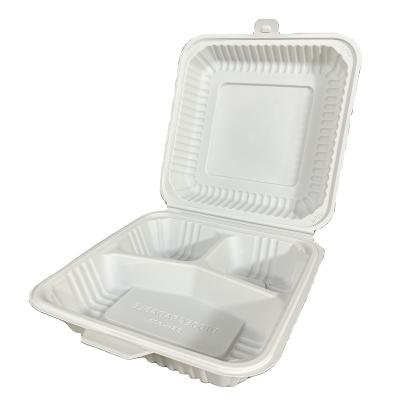 China 8' Disposable Biodegradable Disposable Plastic Cornstarch - 3Compartment Food Bowl for sale