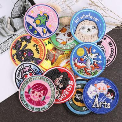 China Customized viable sew on back hot cut embroidered patches for garment for sale