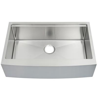 China Without Faucet Amazon Supplier Farmhouse Apron Sinks Undermount Single Bowl 16 Gauge Stainless Steel Handmade Kitchen Sink for sale