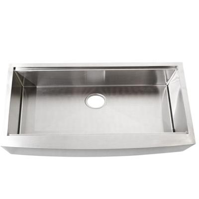 China 33 Inch Farmhouse Country Style Single Bowl Stainless Steel Kitchen Faucetless Front Apron Sink for sale