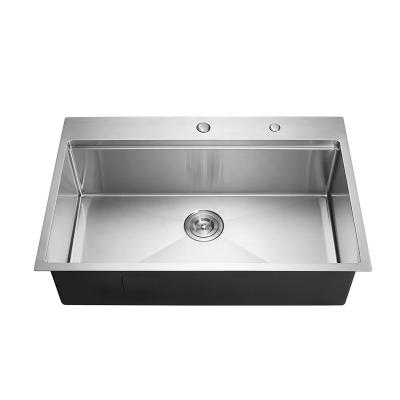 China Without Large Faucet Top Mount Stainless Steel Workstation Handmade Kitchen Sink for sale