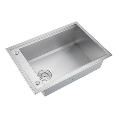 China Custom Handmade Single Bowl Without Faucet Stainless Steel Drop In Workstation Sinks Topmount Kitchen Sink for sale