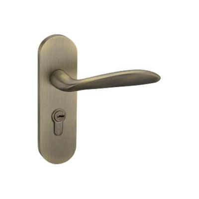 China High Security Cylinder Brass Mental Wooden Door Handles With Interior Lock Set For Hotel Mortise Door System for sale