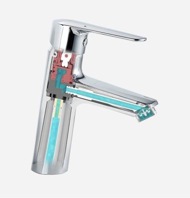 China Modern Watermark Pull Down Tray Gold Tray Drip Handle Faucet Spout Basin Zinc Automatic Shower Mixer Taps for sale